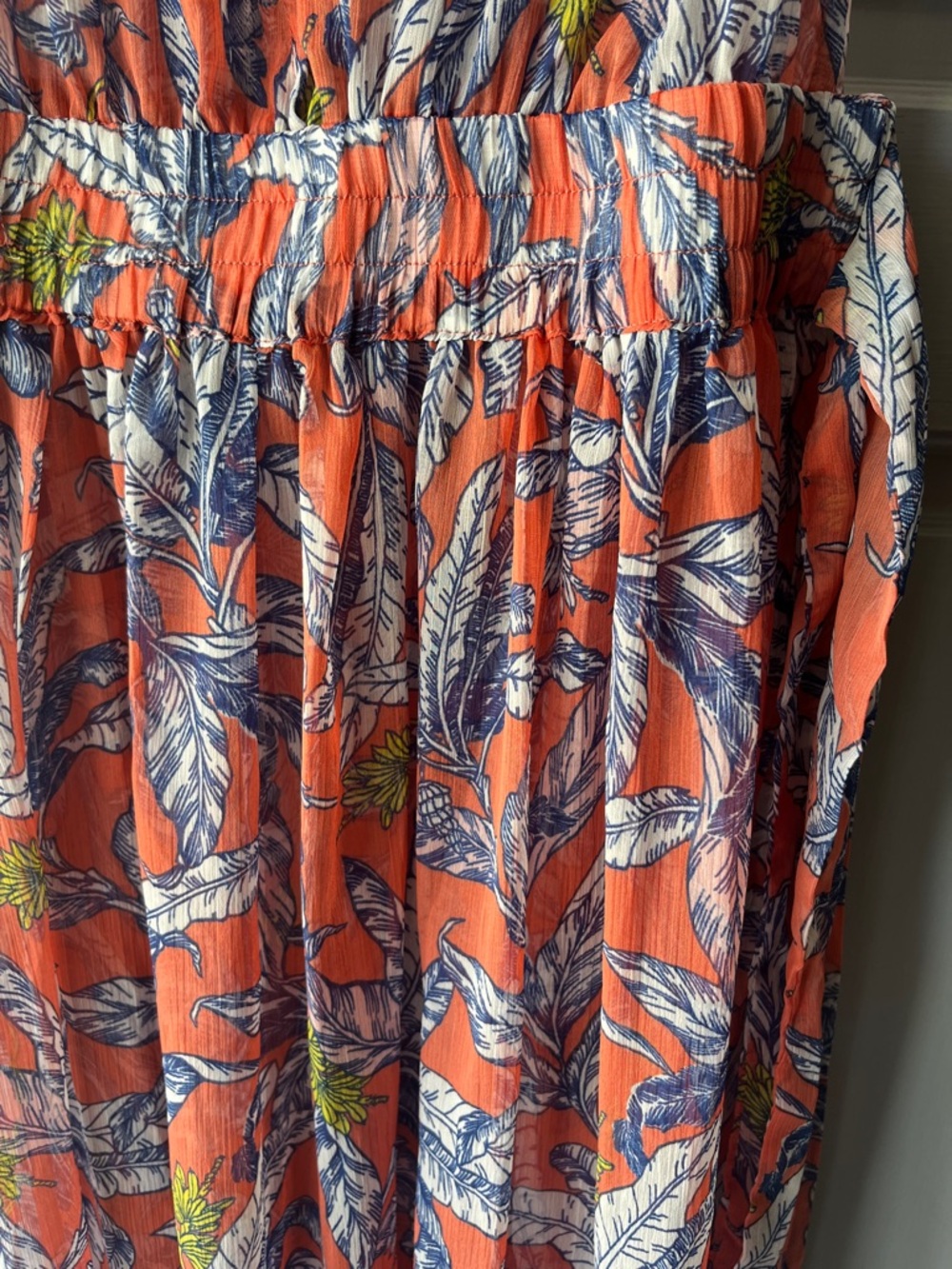 America & Beyond NEW Tropical Leaf Print Maxi Dress Coverup Women’s Sz M - Picture 5 of 12